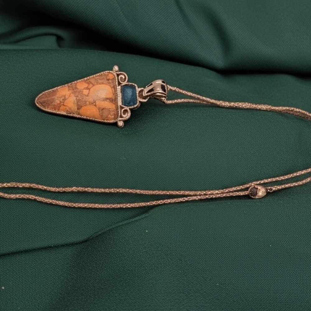Gemstone pendant Elegant Pendant Necklace. 18" stainless steel chain